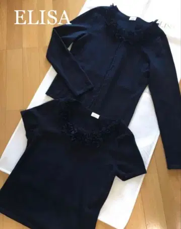 엘리자 ELISA 앙상블 네이비 플라워 모티브