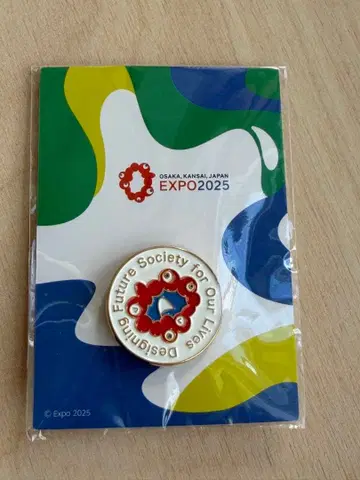 EXPO2025 기념 티켓 핀 배지 골드