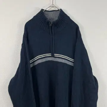 00s y2k 에디 바우어 하프 지퍼 니트