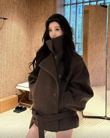 SHEIN 왕홍 코트 브라운