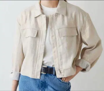 새상품급 개럴개런트 박 프린트 블루종 자켓