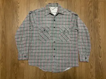 1970년대 FROSTPROOF 빈티지 체크 무늬 플란넬 셔츠 M