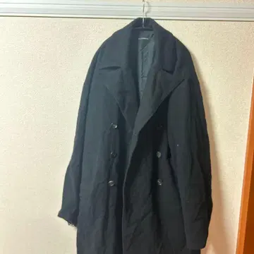 DRESSEDUNDRESSED 블랙 더블 브레스트 롱 코트