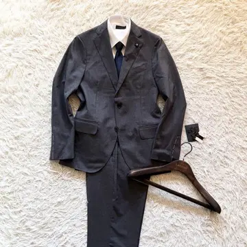 [ 미사용 ] LARDINI 다크 그레이 울 수트 부토니에르 사이즈 44