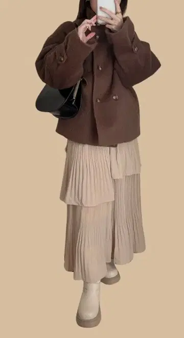 tal by yumi 랜덤 플리츠 롱 스커트