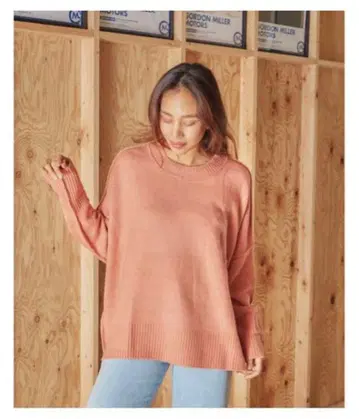 BILLABONG 오버 사이즈 핑크 니트 스웨터