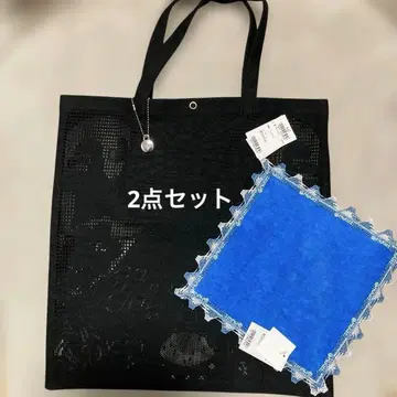 미사용 새상품 치카자와 레이스 토트백 닛폰 후지산 타월 손수건 세트