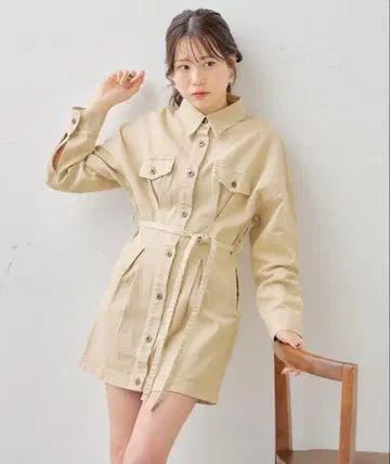 [ 새상품 ] Chico 데님 절개 미니 원피스