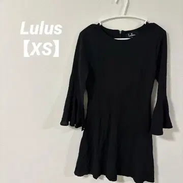 새상품급 [ XS ] Lulus 블랙 7부 소매 원피스 귀여운 무릎 기장