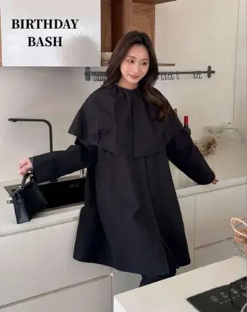 벌스데이 바쉬 코트 자켓 블랙 케이프