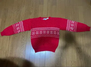 구제 의류 Bryan Edwards 빨간색 니트 스웨터