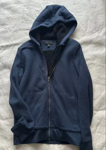 네이비 풀 집업 후드티 보아 안감 M