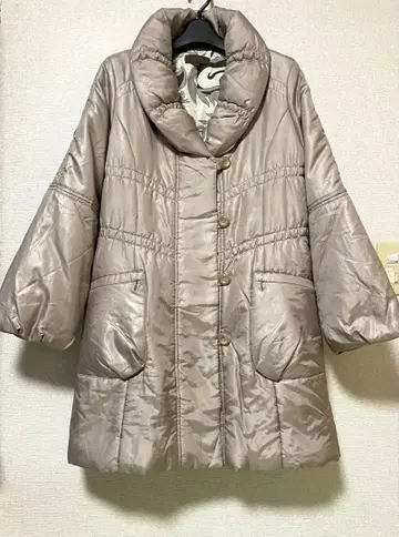 실버 버튼 롱 코트 다운 자켓 L L 셀럽 고급