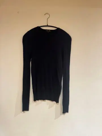 drawer 네이비 리브 긴팔 스웨터