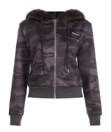 카모플라쥬 패턴 퍼 후드티