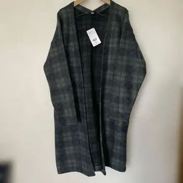 새상품 로데오 크라운 플리스 가디건 그린 계열 체크 무늬