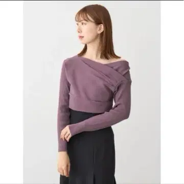 CELFORD 카슈쿨 리브 니트 S 사이즈 퍼플 23 가을/겨울