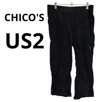 CHICO'S [ US2 ] 블랙 카고 팬츠 7부