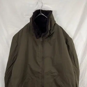 70s 80s tergal 보아 안감 집업 하이넥 코트