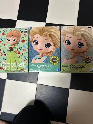 Qposket 안나와 눈의 여왕 피규어 3체 세트