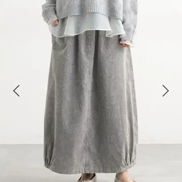 스튜디오 클립 빈티지 코듀로이 스커트 코쿤 스커트 그레이