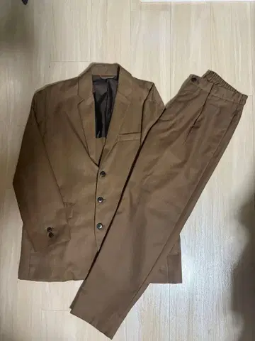 INHERIT 셋업 브라운 정장 세트 3 버튼 자켓