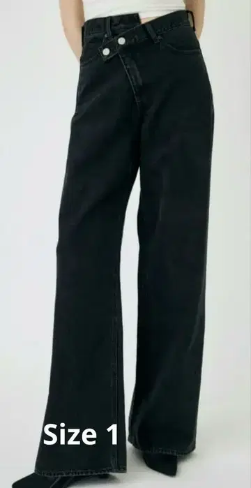 MOUSSY CROSS WAIST WIDE STRAIGHT 사이즈 1