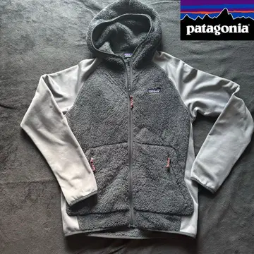 Patagonia 후드 부착 플리스 자켓 그레이
