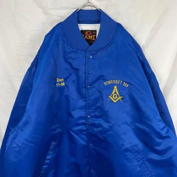 90s 80s 프리메이슨 나일론 충전솜 바시티 자켓 파랑