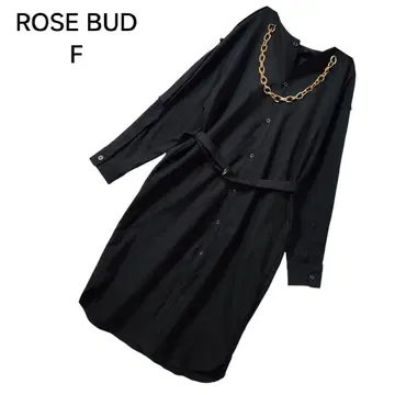 로즈버드 벨트 롱 셔츠 원피스