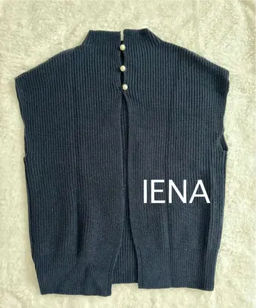 IENA 펄 버튼 Back 오픈 싱글 립 베스트 니트