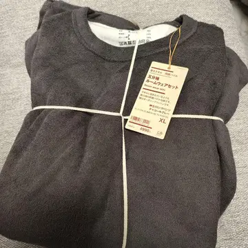 무인양품 칠부 소매 룸웨어 세트 XL 차콜 그레이