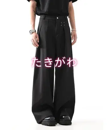 [ 공식 ] BLANKIN 변형 와이드 슬랙스 블랙