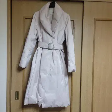 다운 코트 핑크 베이지