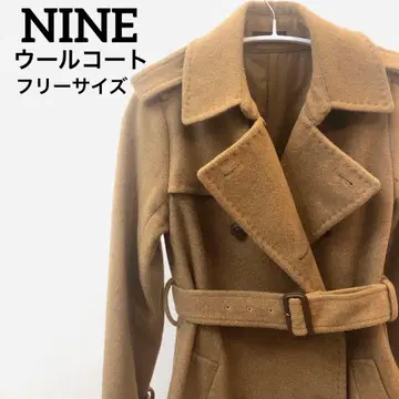 NINE 나인 울 트렌치코트 프리 카멜 벨트 포함