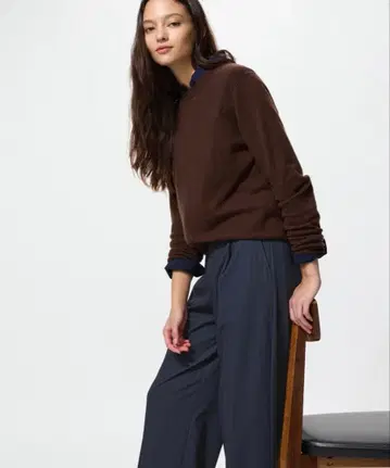 UNIQLO 턱 와이드 팬츠/스트라이프