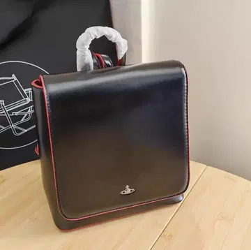 비즈니스 백 블랙/레드 합성 피혁