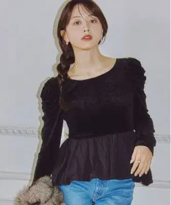 완판 색상 코코딜 택 포함 새상품 벨로아 도킹 벌룬 상의 블랙