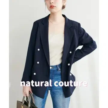 새상품급 내추럴 꾸뛰르 osono 펄 버튼 테일러드 자켓 네이비