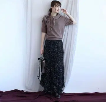 마이 스트라다 오부소매 반팔 리브 니트 & 가디건 앙상블