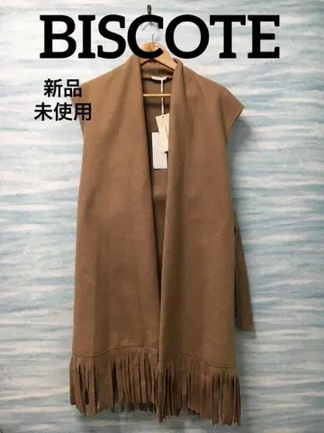 [ BISCOTE ] 새상품 미사용 베이지 롱 베스트 F