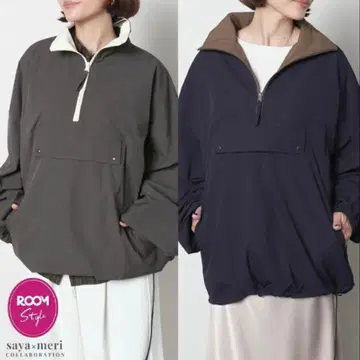 saya x MERI 아노락 후드티 네이비