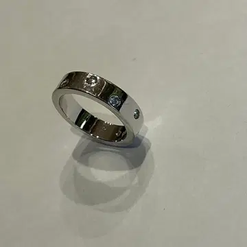 스와로브스키 실버 밴딩 링