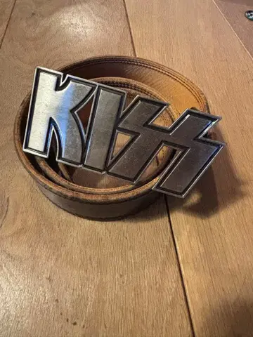 KISS 로고 가죽 벨트 락밴드