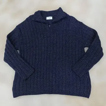 남성용 스웨터 지퍼 포함 (다크 블루) XL