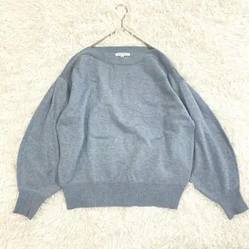 더샵 TK 니트 스웨터 M 보트넥 라이트 블루 심플