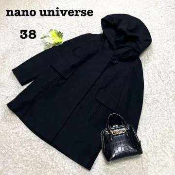 나노 유니버스 아우터 코트 후드 루즈핏 블랙 울 M