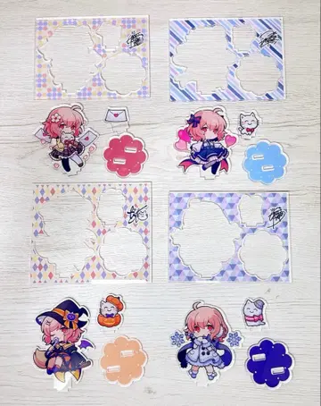 nqrse 봄/여름/가을/겨울 아크릴 스탠드 4개 세트