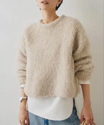 WhimGazette 믹스얀 크루넥 니트 풀오버