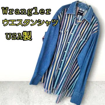 Wrangler 랭글러 웨스턴 셔츠 스트라이프 데님 USA 구제 의류